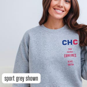 Chicago Baseball Sweatshirt, Friendly Confines Crewneck, Chi Town Sweater, Chicago Sports Merch,  Opening Day Apparel, Gift for Fan