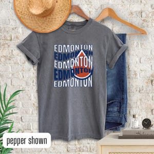 T-shirt Edmonton, T-shirt Oiler, Edmonton Hockey Merch, Gameday Gear, cadeau voor hockeyfan, uniseks shirt Oiler, hockeyspel ronde hals
