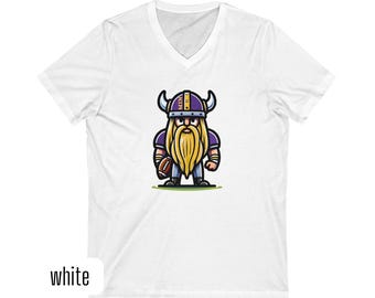 Minnesota Football V-Neck T-Shirt, Sunday Funday Football Gear, Apparel for Her, Gift for Fan, Viking Shirt