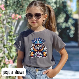 Kids Lions TShirt, Detroit Football T-Shirt for Kid, Detroit Sunday Football Gameday Shirt, Lions Football Merch, Child Size Detroit Shirt
