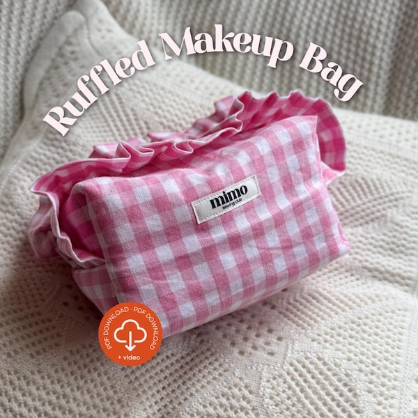 Ruffled Makeup Bag: Beginner-Friendly Zipper Pouch with Video Tutorial