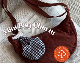 Beginner-Friendly Mini Tote Bag Charm PDF Sewing Pattern for Airpods Case with Video Tutorial