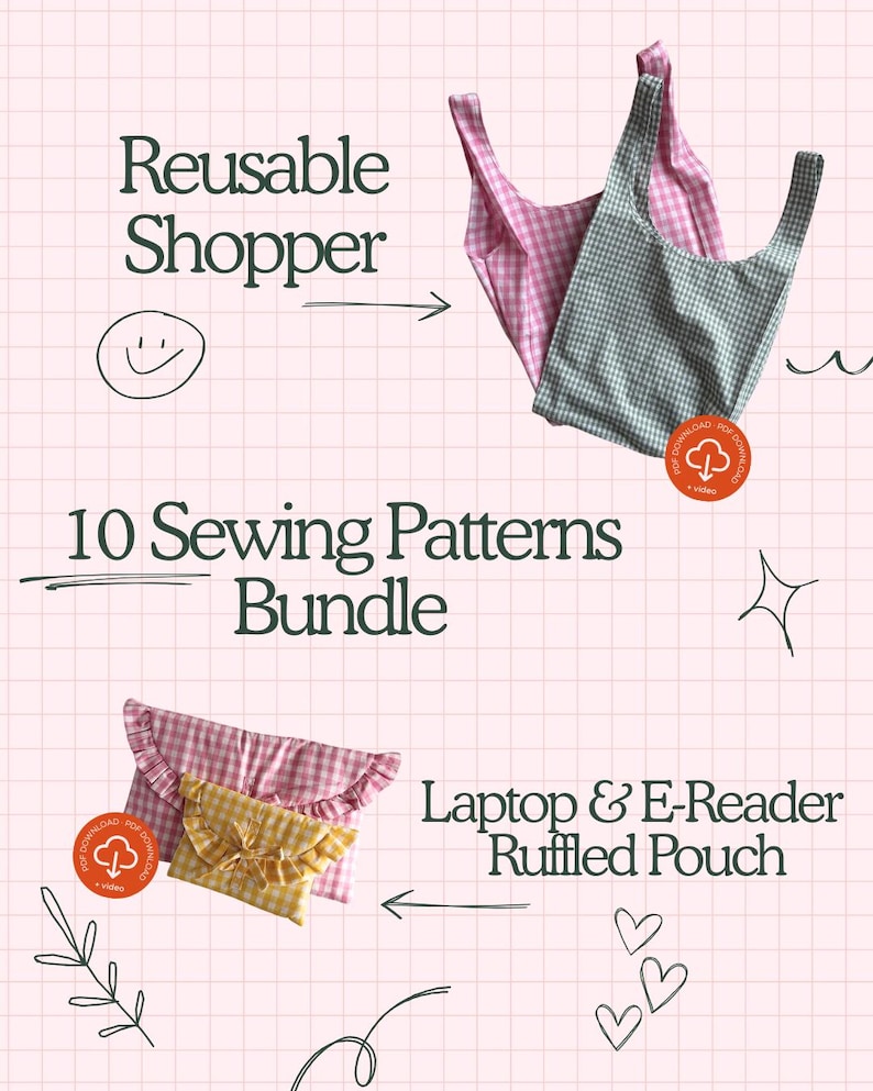 Beginner-friendly PDF Sewing Pattern Bundle: 10 Digital Download ...