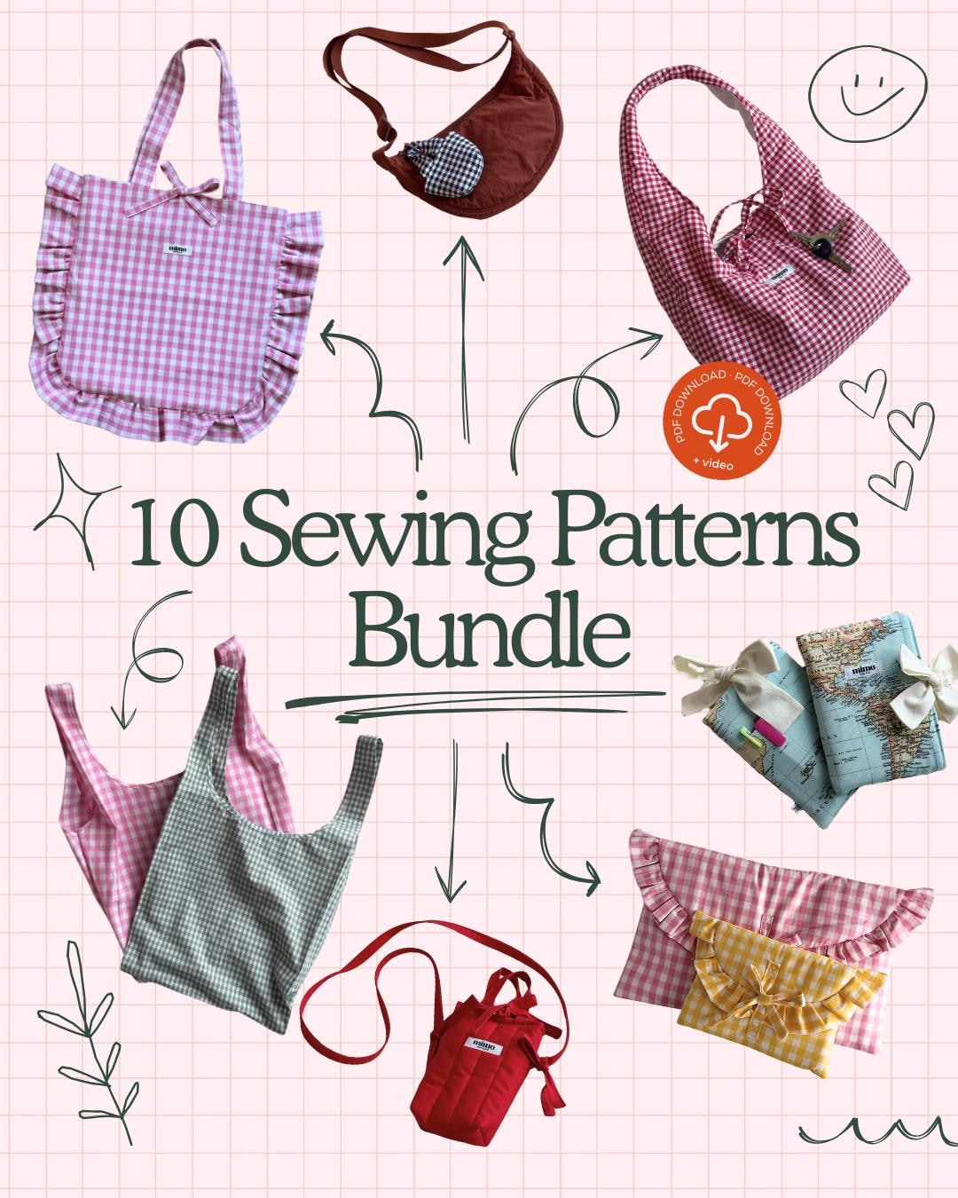 Beginner-friendly PDF Sewing Pattern Bundle: 10 Digital Download ...