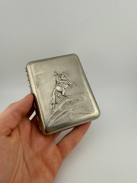 Vintage USSR Cigarette Case Metal