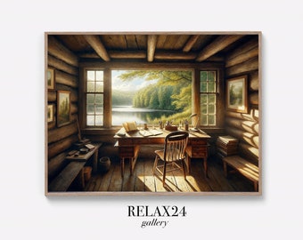 Autumn Waterfall PRINTABLE Digital Download Vintage Nature Decor Wall Art Thoreau's Walden ...