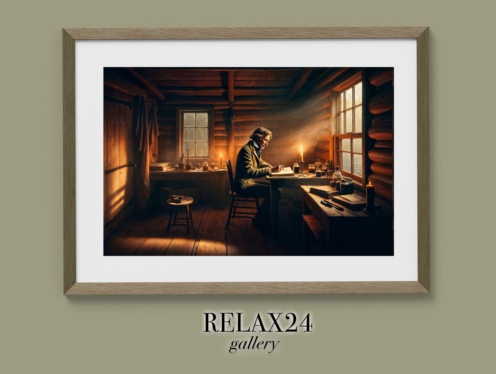 Cabin Still PRINTABLE Digital Download Vintage Nature Decor Wall Art Thoreau's Walden Relax24 ...
