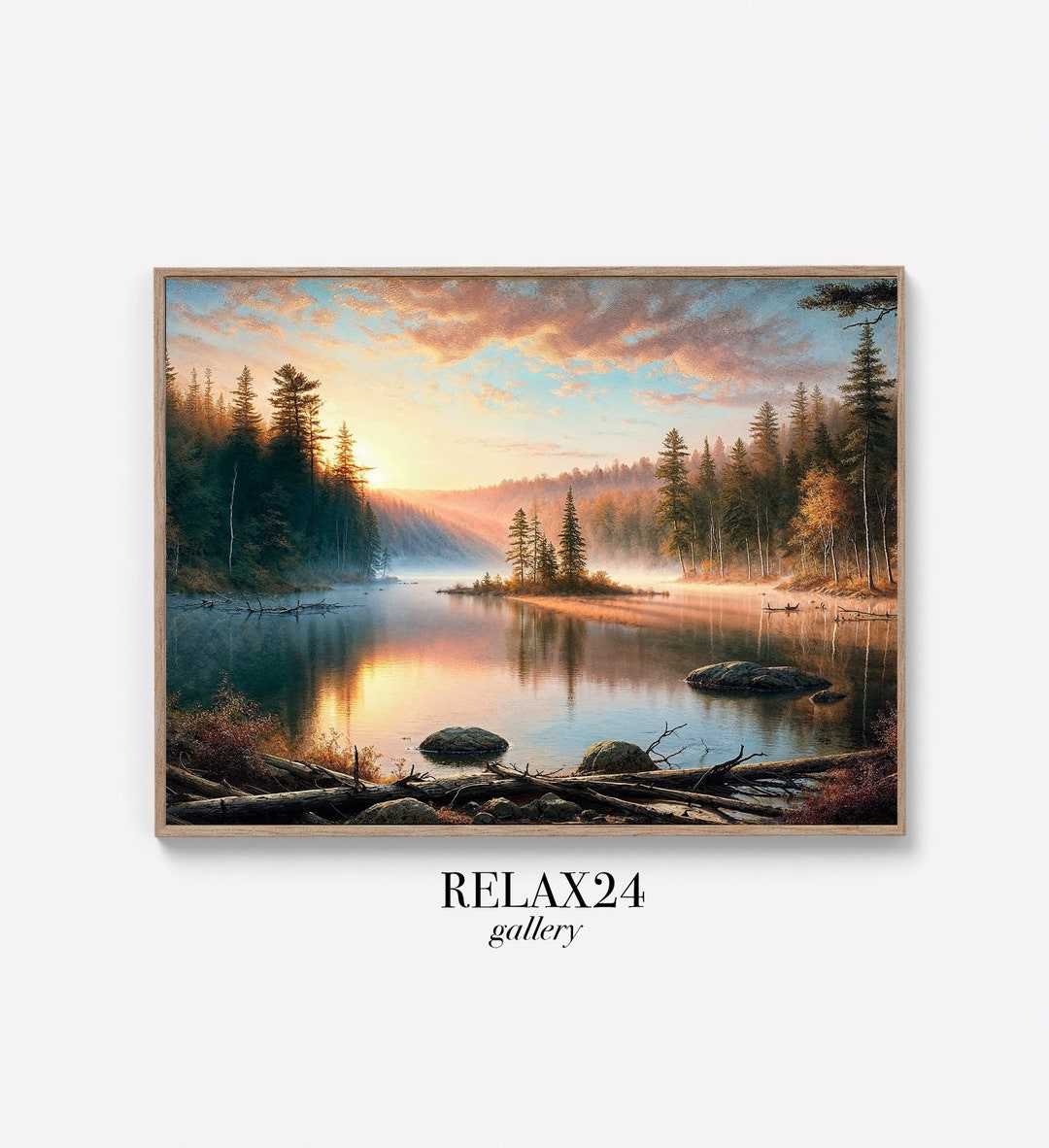 Pond Sunrise PRINTABLE Digital Download Vintage Nature Decor Wall Art Thoreau's Walden Relax24 ...