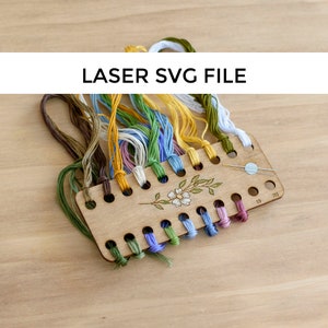 Threads & Floss Organizer SVG file, Embroidery Keeper with Needle Minder for Laser Cut and Cricut