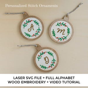 Fichier de coupe numérique pour la broderie sur bois - Ensemble de décoration d’arbre de Noël