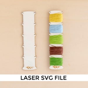 Multi Thread Bobbin SVG – 5 in 1 Thread Holder for Laser Cutting