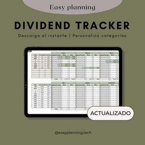 Dividend Tracker - Excel Template for Tracking Dividend-Paying Stocks with an Annual Outlook, Your Go-To Tool if You&#39;re an Investor.