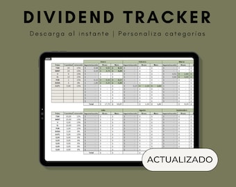 Dividend Control - Excel template to track stocks that pay dividends with an annual view, your tool if you are an investor.