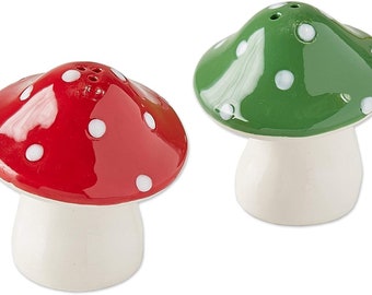 Ceramic Salt & Pepper Shaker Set, Mushrooms