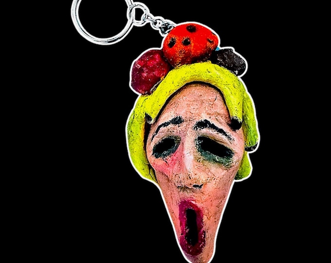 Figure Pendant chain Latera Art My Pretty Dream horror surreal dreamcore weirdcore creepy handmade