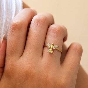 Anello Phoenix Bird: gioiello fatto a mano in argento sterling 925