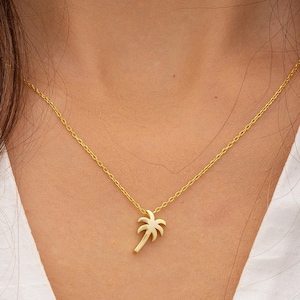 Sterling Silver Palm Tree Necklace: Tropical Island Jewelry
