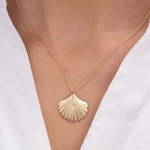 Sterling Silver Oyster Necklace: Handmade Beach Jewelry, 14K Gold Plated