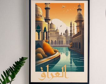 Irak Poster, Arab World Wonders, Travel Poster, Wall Art, Digital Download