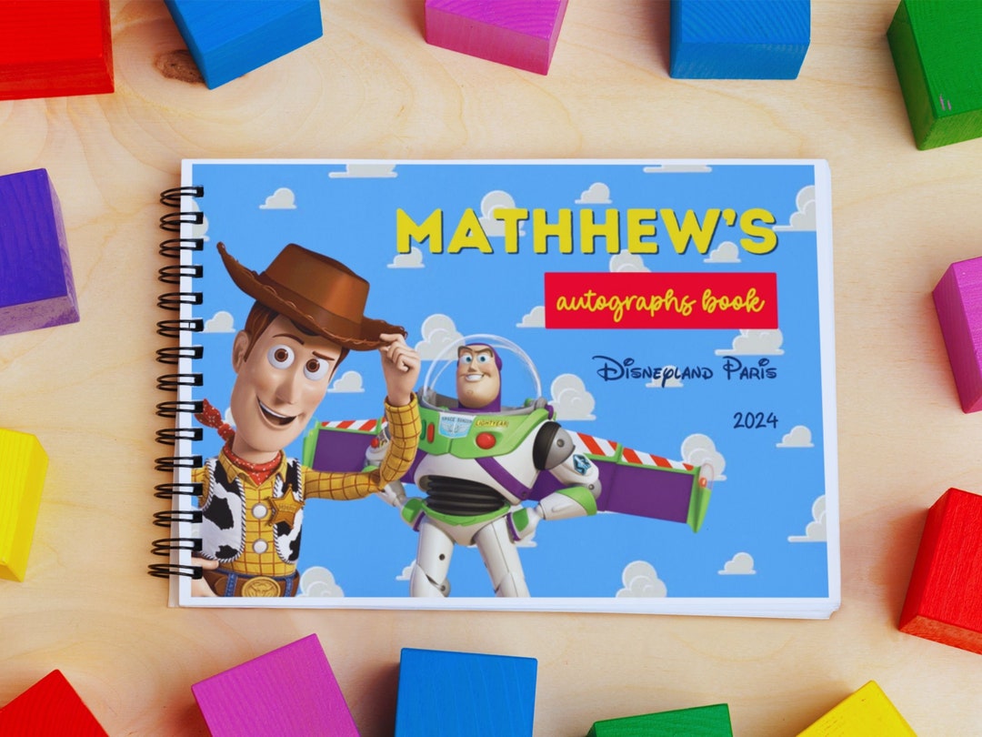 Personalised Toy Story Woody and Buzz Autograph Book Disneyland Disney ...