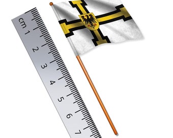 Teutonic Knights Banner 1:32 Scale Toy Soldier Flag of The Teutonic Order (Width 3.8cm / Pole Height 8cm)