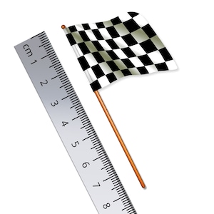 Rutig flagga i skala 1:32 (Toy Soldier) Motorsportflagga (bredd 3,8 cm / stånghöjd 8 cm)
