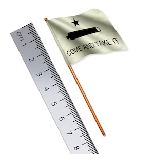 Come and Take It Flag (The Old Cannon Flag) 1:32 Scale Toy Soldier Flag from the Texas Revolution (Width 3.8cm / Pole Height 8cm)
