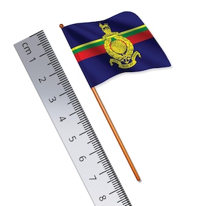British Royal Marine Commandos Regiment Flag 1:32 Scale Toy Soldier Flag of the Royal Marines (Width 3.8cm / Pole Height 8cm)