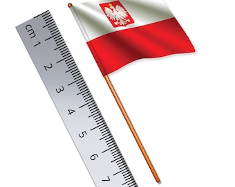 Polish Flag (WW2) 1:32 Scale Toy Soldier Flag of Poland (Width 3.8cm / Pole Height 8cm)