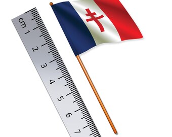 Free France Flag (WW2) 1:32 Scale Toy Soldier Flag of France Libre (Width 3.8cm / Pole Height 8cm)