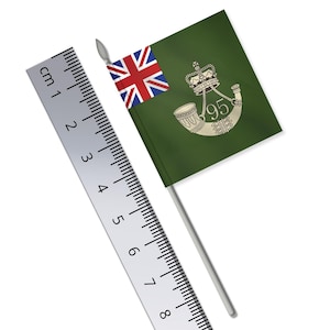 British 95th Rifles Flag of the Napoleonic Wars (Vinyl) 1:32 Scale TOY Britains Deetail Style (Width 38mm / Pole Height 93mm)