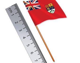 Canada Red Ensign, British Empire (WW2) 1:32 Scale Toy Soldier Flag of Canada (Width 3.8cm / Pole Height 8cm)