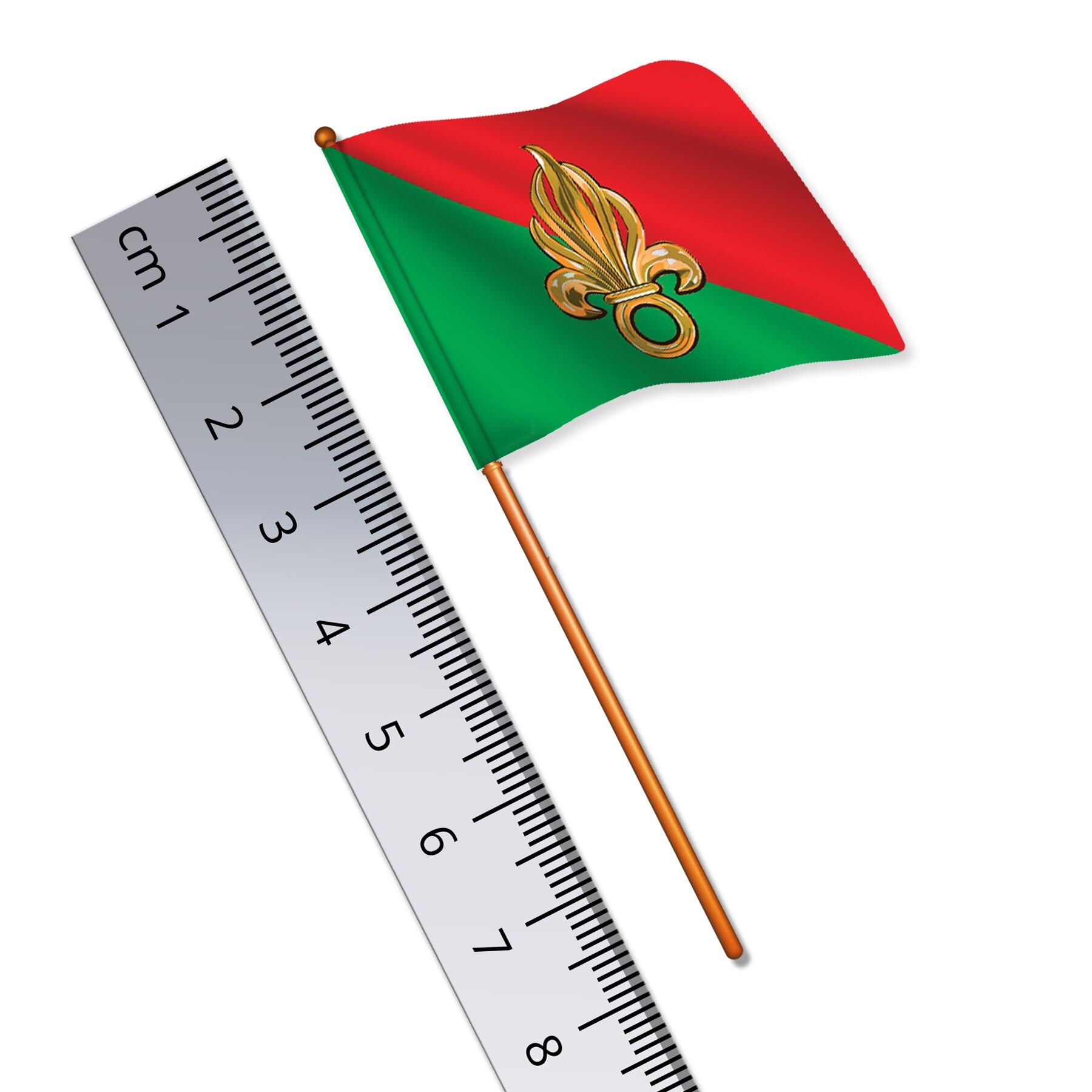 French Foreign Legion Grenade Insignia Flag 1:32 Scale Toy Soldier Flag of France (Width 3.8cm / Pole Height 8cm)