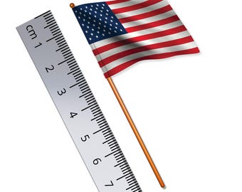 US / American Flag 1:32 Scale Toy Soldier Flag of USA (Width 3.8cm / Pole Height 8cm)