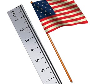 Star Spangled Banner Flag (15 Stars) of the United States of America 1:32 Scale Toy Soldier Flag (Width 3.8cm / Pole Height 8cm)
