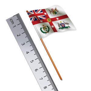 British Empire Flag (1900s) 1:32 Scale Toy Soldier Flag of the Colonies (Width 3.8cm / Pole Height 8cm)