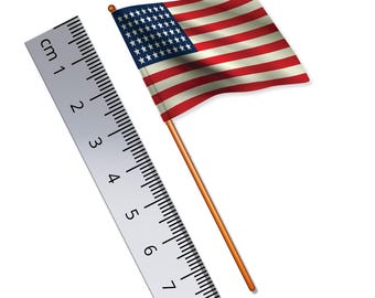 US Flag (WW2) 1:32 Scale Toy Soldier Flag of USA (Width 3.8cm / Pole Height 8cm)
