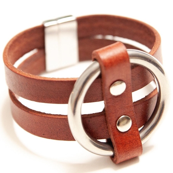 O-Ring Armband Rot-Braun