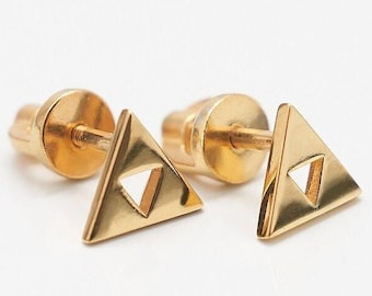 Triforce Stud earrings Legend of Zelda Earrings Silver 925