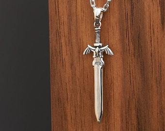 Zelda Master Sword Necklace 925 Sterling Silver Pendant Zelda Jewelry Geeky gift