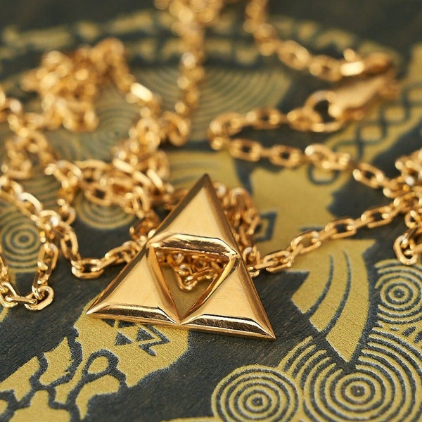 Legend of Zelda Triforce necklace Sterling silver 925 gold plated Tears of the Kingdom