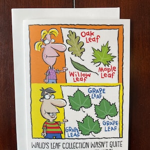 Leaf Collection Funny Birthday Card / 5"x7"/ Kibbee Kards/ Cartes de vœux sur le thème du Moyen-Orient