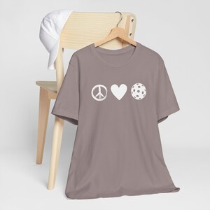 Peace Love Pickleball T-Shirt | Fun Pickleball Graphic Tee
