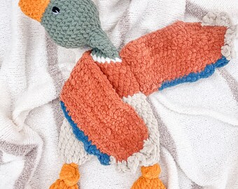 Customizable Crochet Mallard Duck Snuggler – Handmade Plush Toy