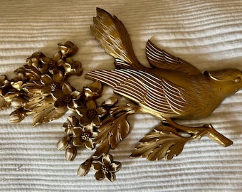 Vintage Bird on Branch Plastic Wall Decor -syroco - Set of 2 - Etsy