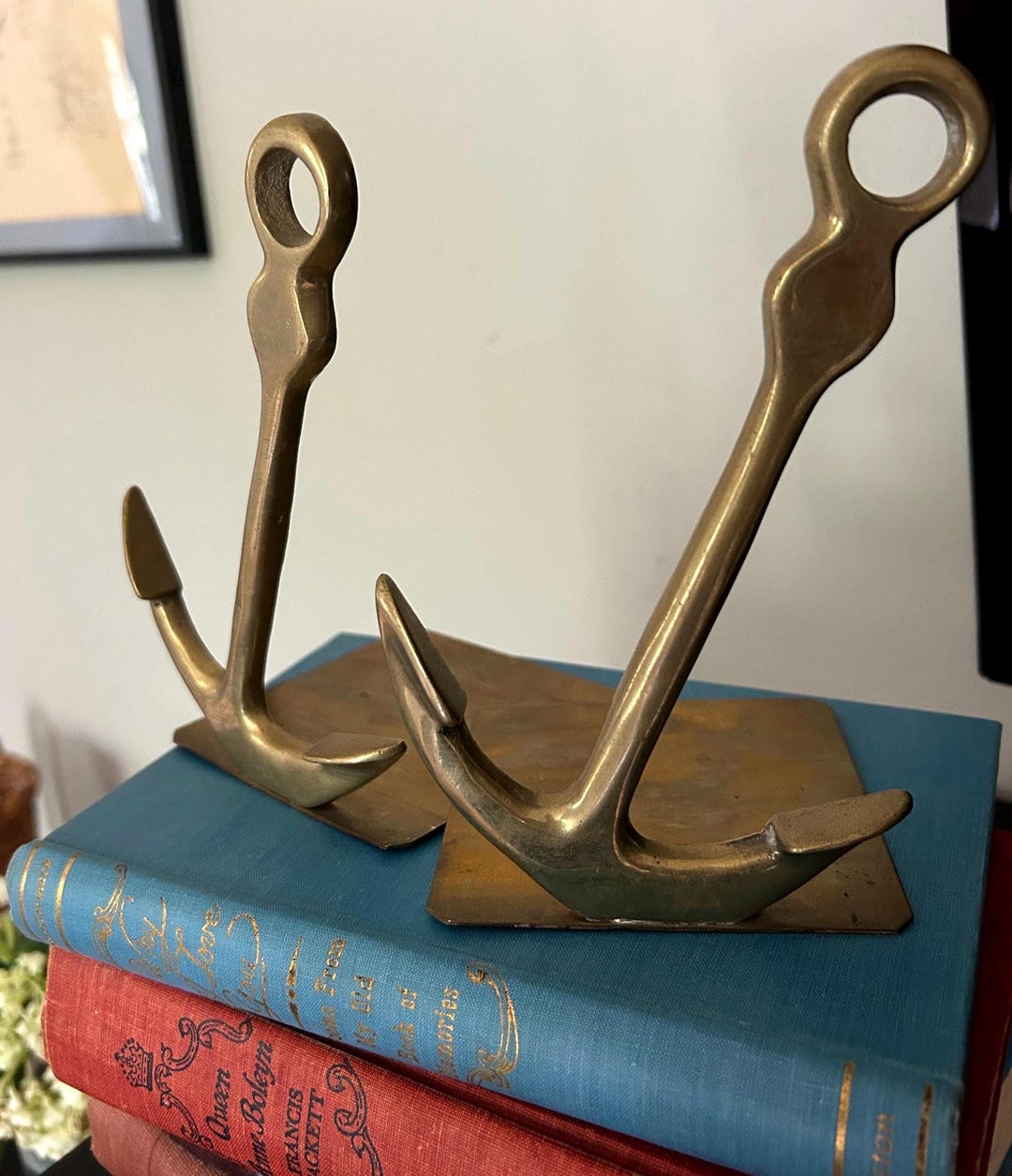 Vintage Nautical Brass Anchor Bookends - Etsy