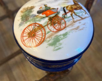 Vintage Porcelain Hinged Trinket Box, Refrigerator, Teapot, Circus