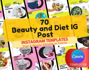 Plantillas Canva - Plantillas para Instagram de Belleza y Dieta
