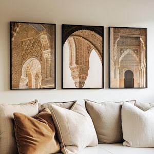 Alhambra Palace Arch Photography Set – Islamic Moorish Wall Art from Granada Spain – Andalusia Architecture Prints