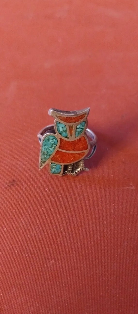 Native American Turquoise and Coral ring